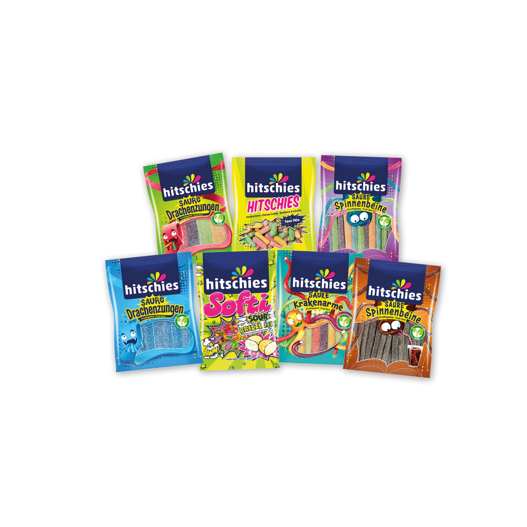 Hitschies Buntes Bündel Sauer 3420 g 100% sauer Mix aus 28 Candy Tüten Vorteilspreis