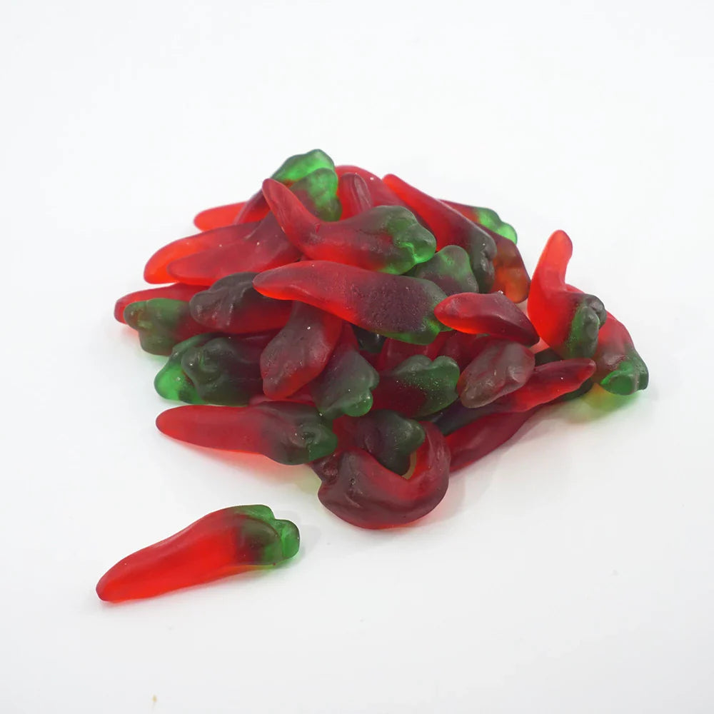Dulceplus Jelly Mini Chili Peppers scharfe Fruchtgummi Chili´s 1 Kg