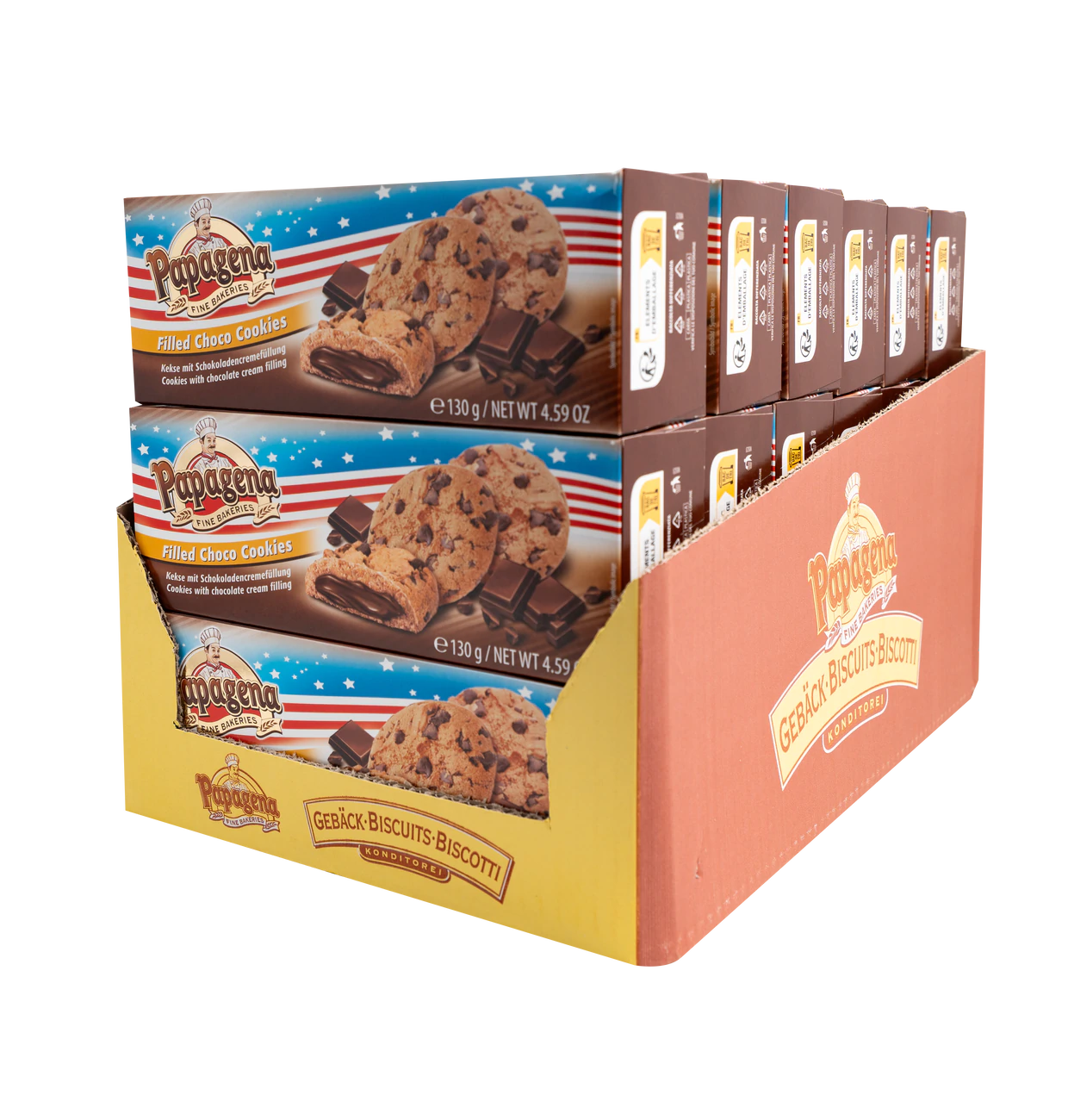 Choco Chip Cookies mit Schokoladencremefüllung 130g