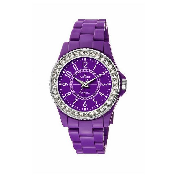 Radiant RA182204 Damen Armbanduhr – 38 mm Violett mit Kristallen