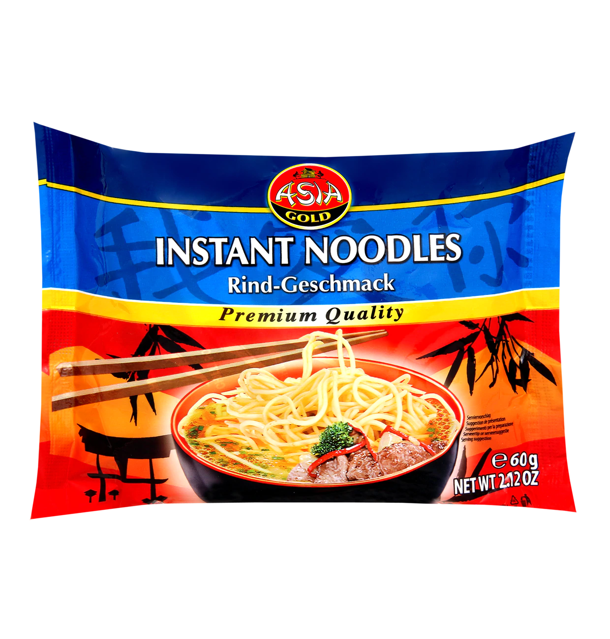 Asia Instant Nudeln mit Rind Beef Geschmack 60g