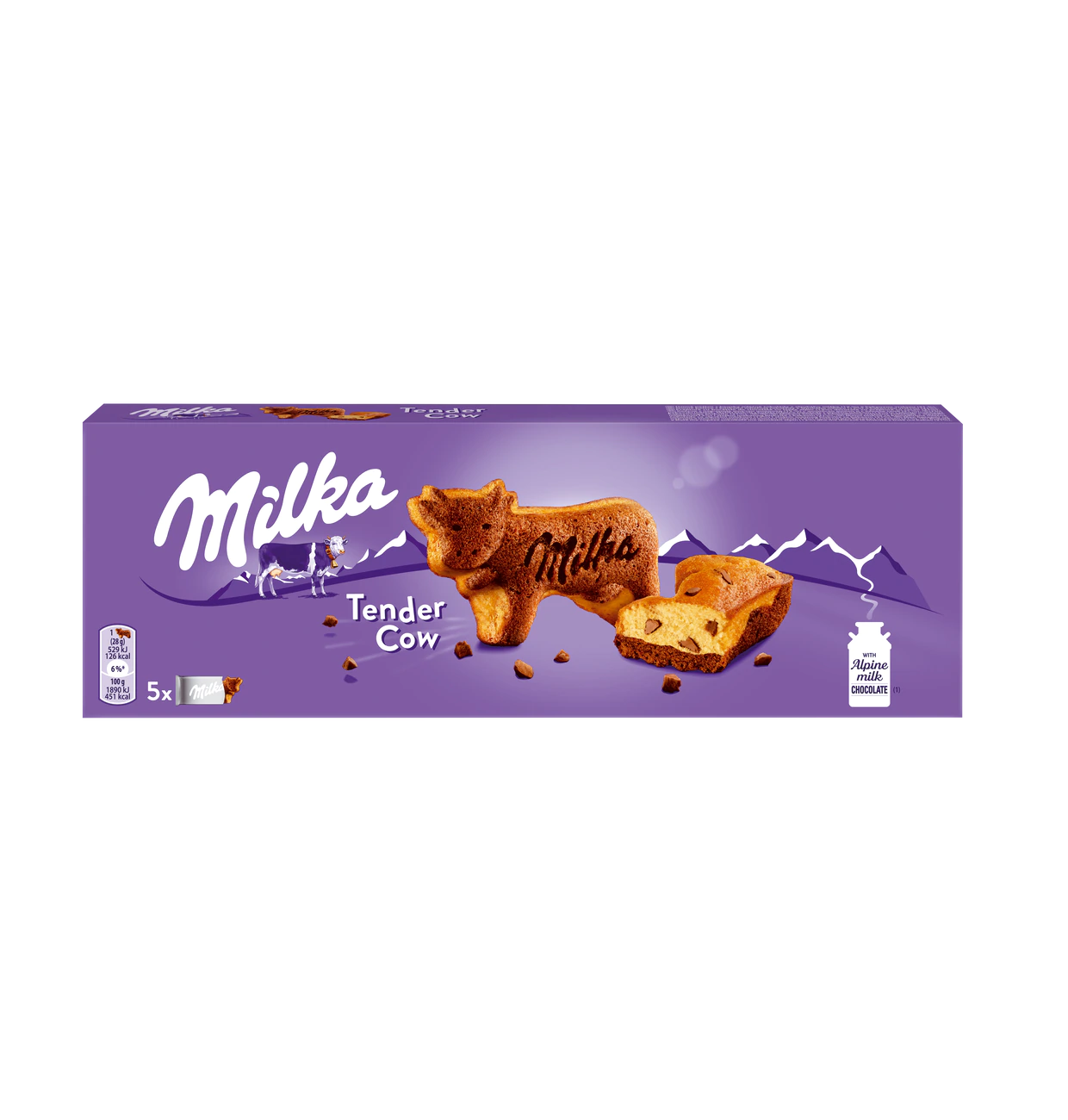 Milka Kuchen mit Milchschokoladenstückchen Tender Cow 140g