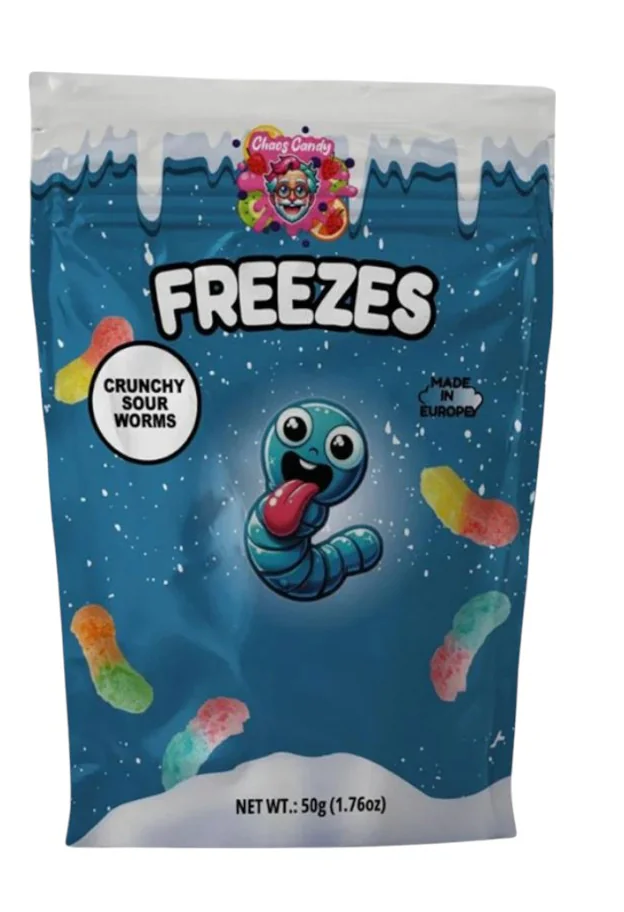 Chaos Candy - Freezes - Crunchy Sour Worms 50g