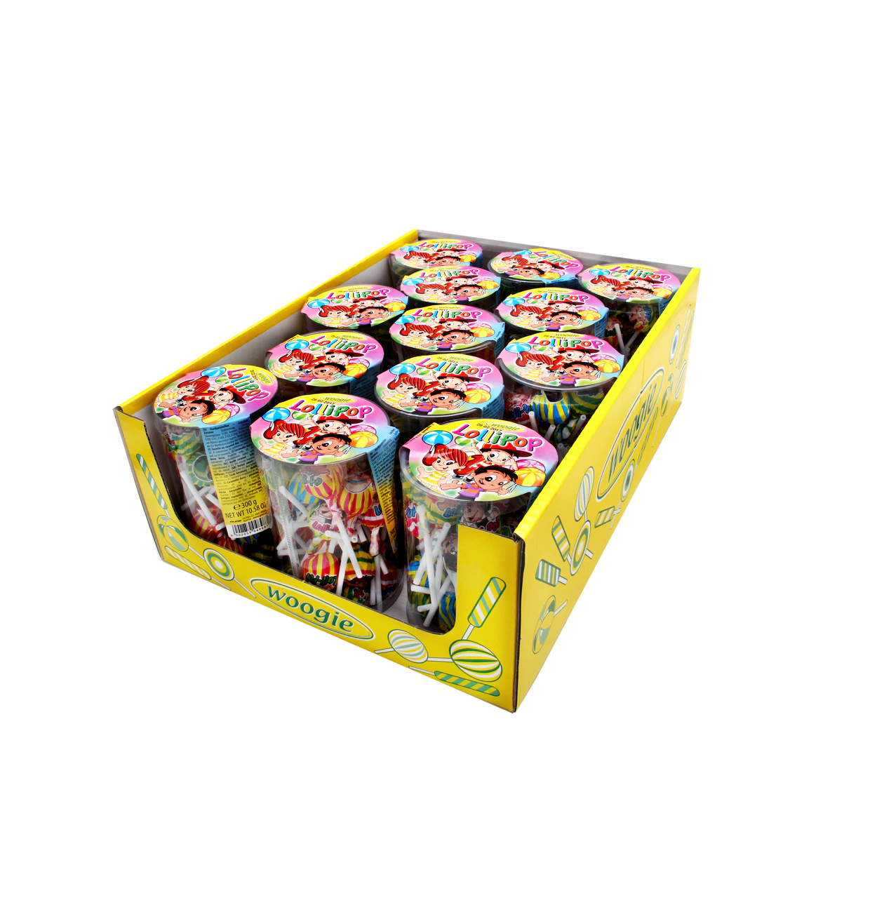 Lollipops 300g Geschmacksrichtungen: Zitrone, Orange, Apfel, Cola, Himbeere, Erdbeere