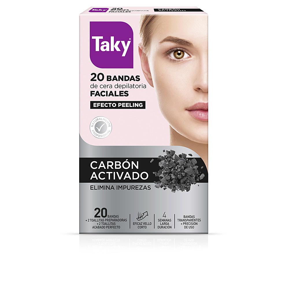 Taky ACTIVATED CARBON facial depilatory wax strips 20 Stück