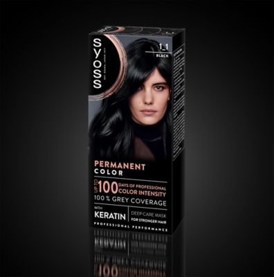 SYOSS Permanent Color Haarfarbe 1,1 Negro Schwarz 1 Anwendung Kosmetik