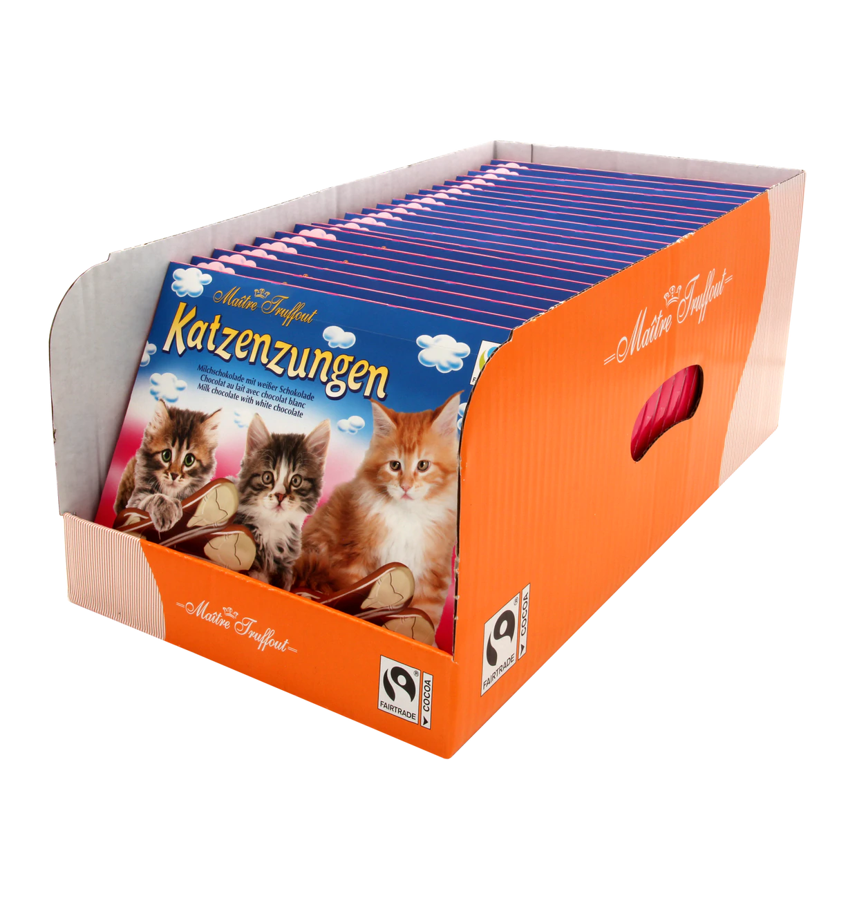 Maître Truffout Milch- und weiße Schokolade Katzenzungen 100g