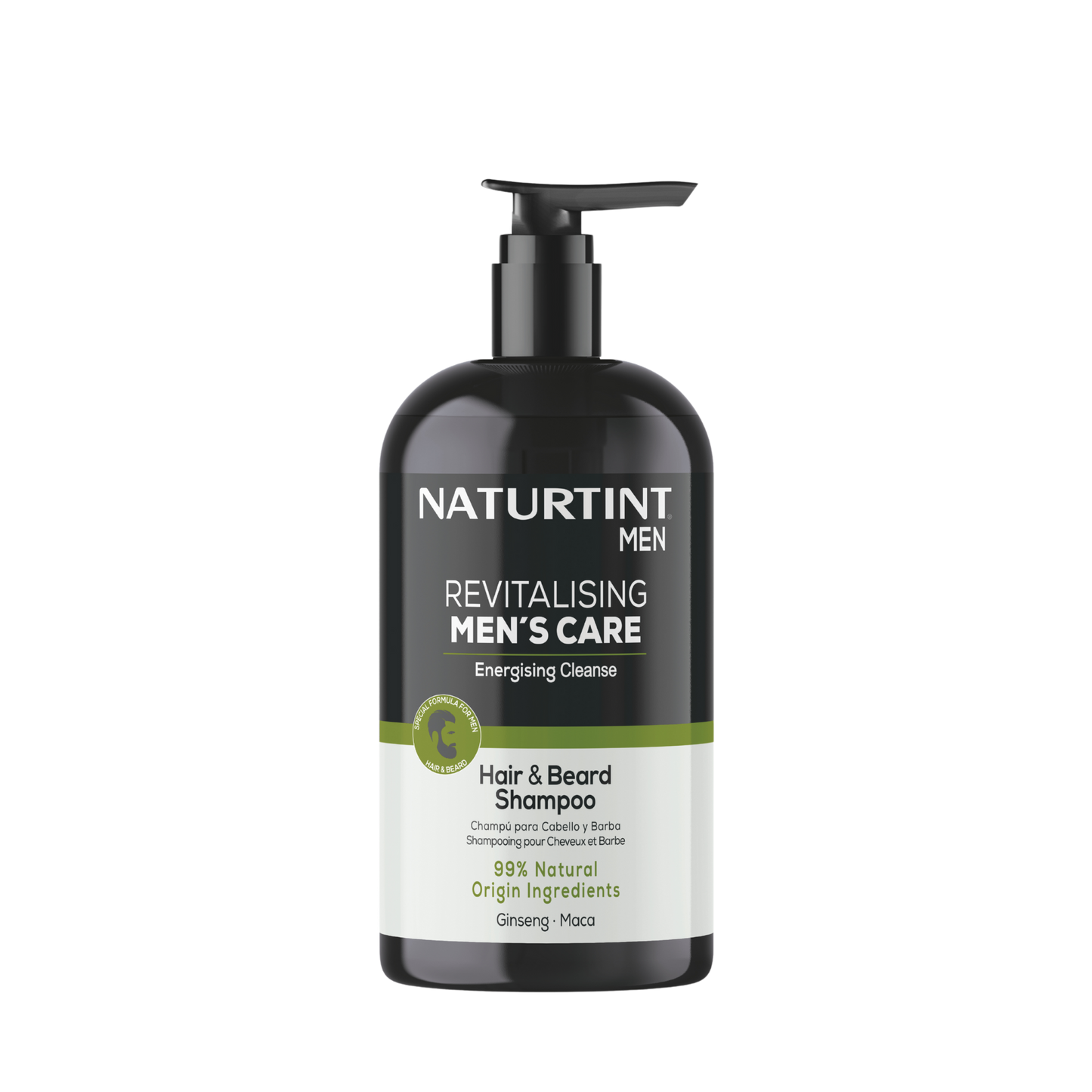 Naturtint Revitalising Men's Care Champú Para Cabello y Barba Limpieza Energizante 500ml