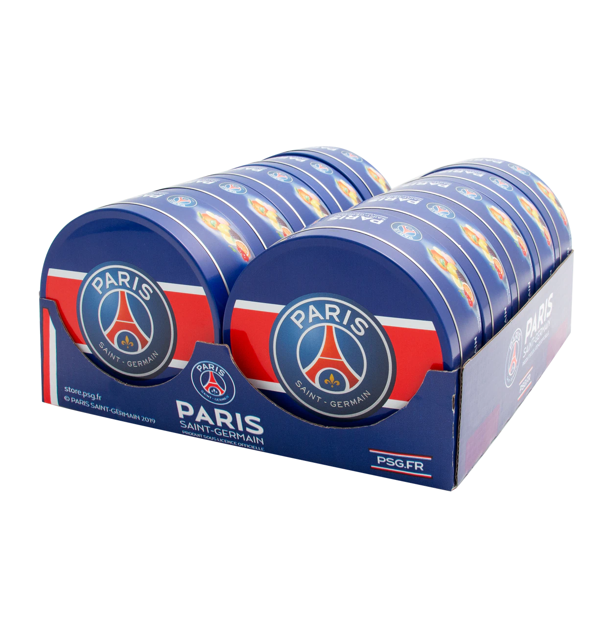 Paris Saint Germain Bonbons mit Früchtemixgeschmack 200g in Metalldose