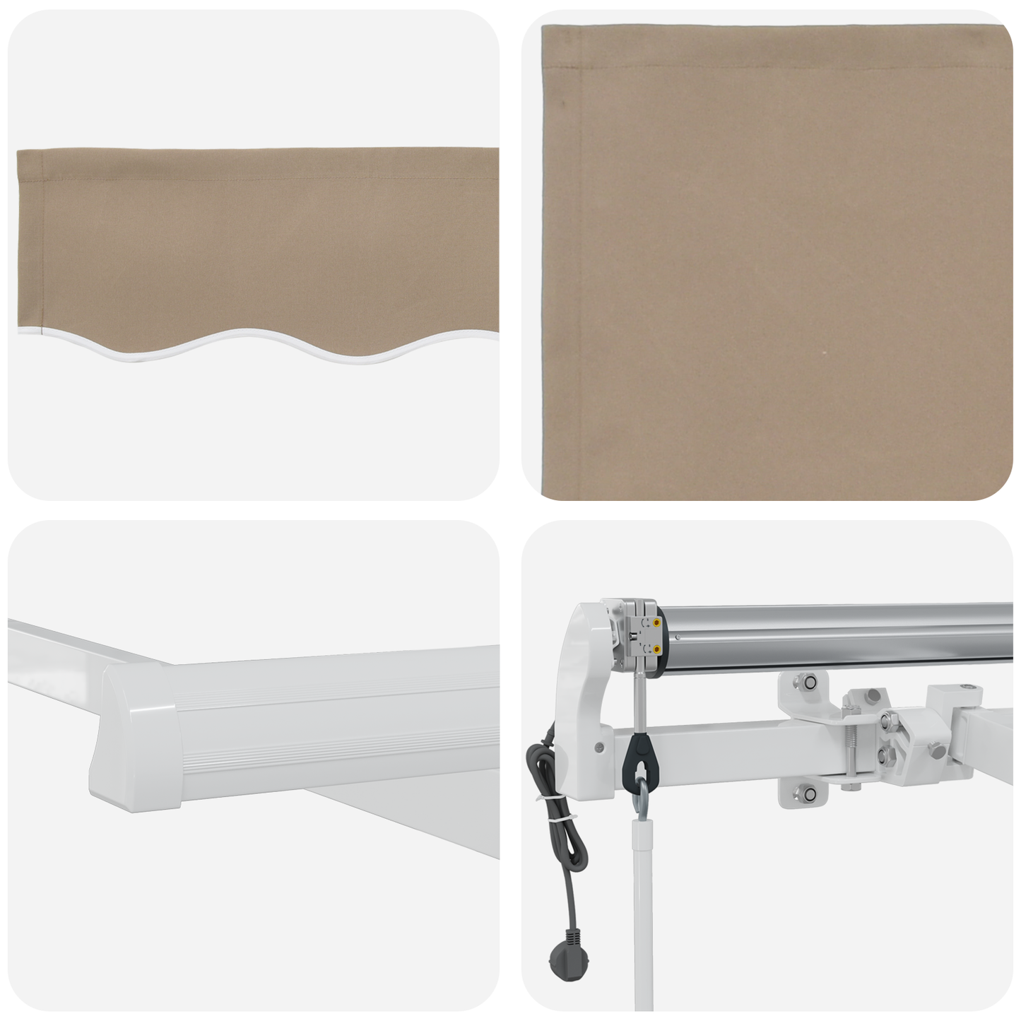 Automatische Einziehbare Markise 400X300 Cm Beige