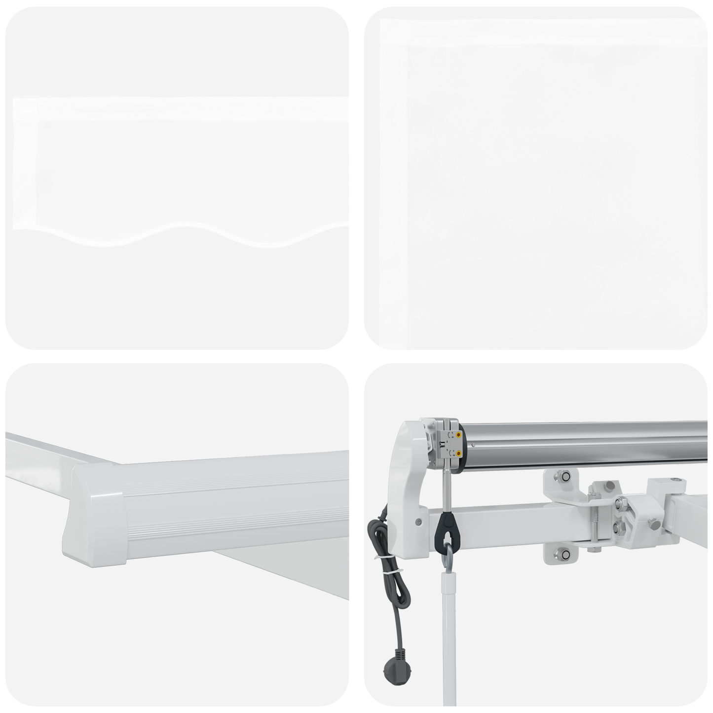 Automatische Einziehbare Markise 400X350 Cm Weiß