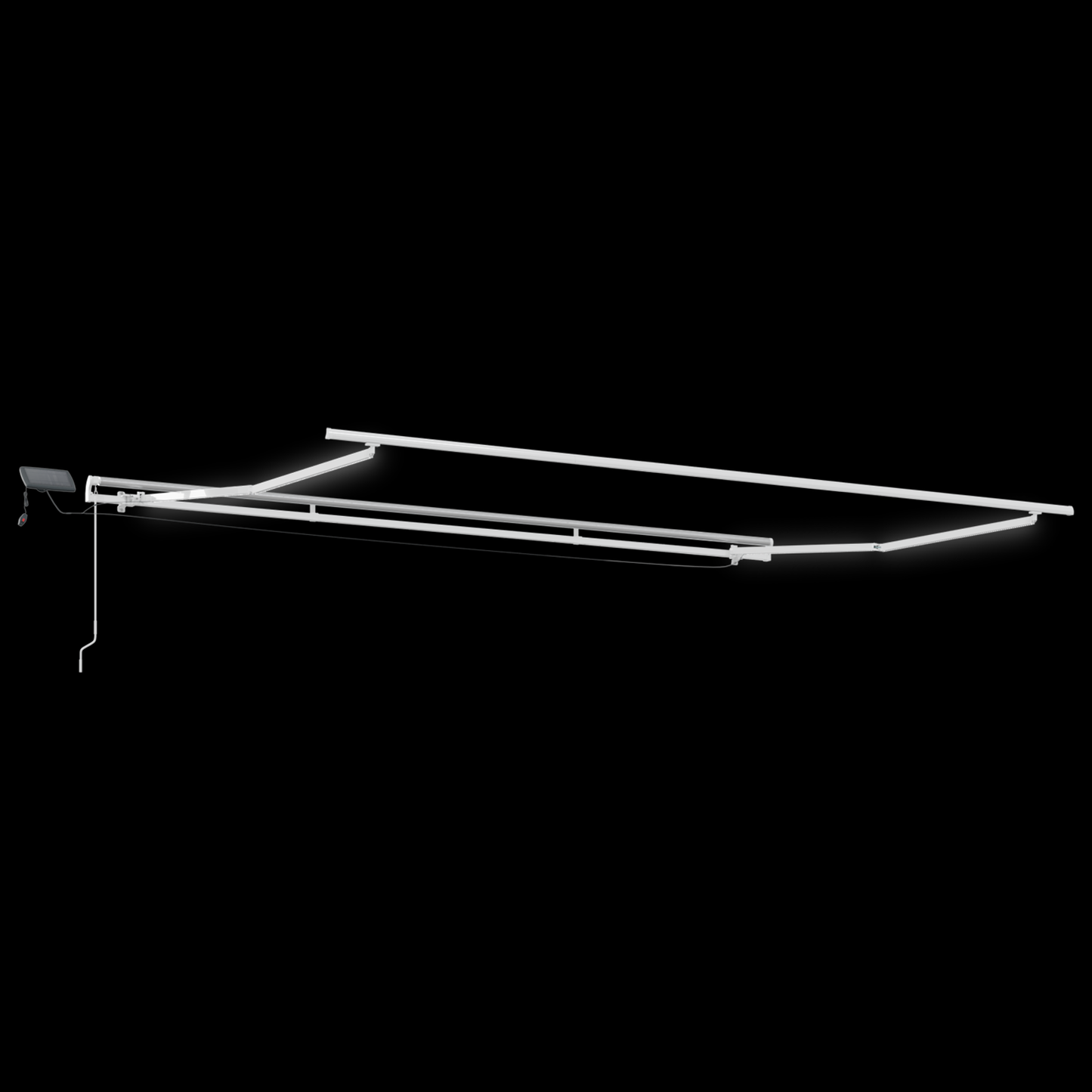 Manuelle Einziehbare Markise Mit Led Schwarz