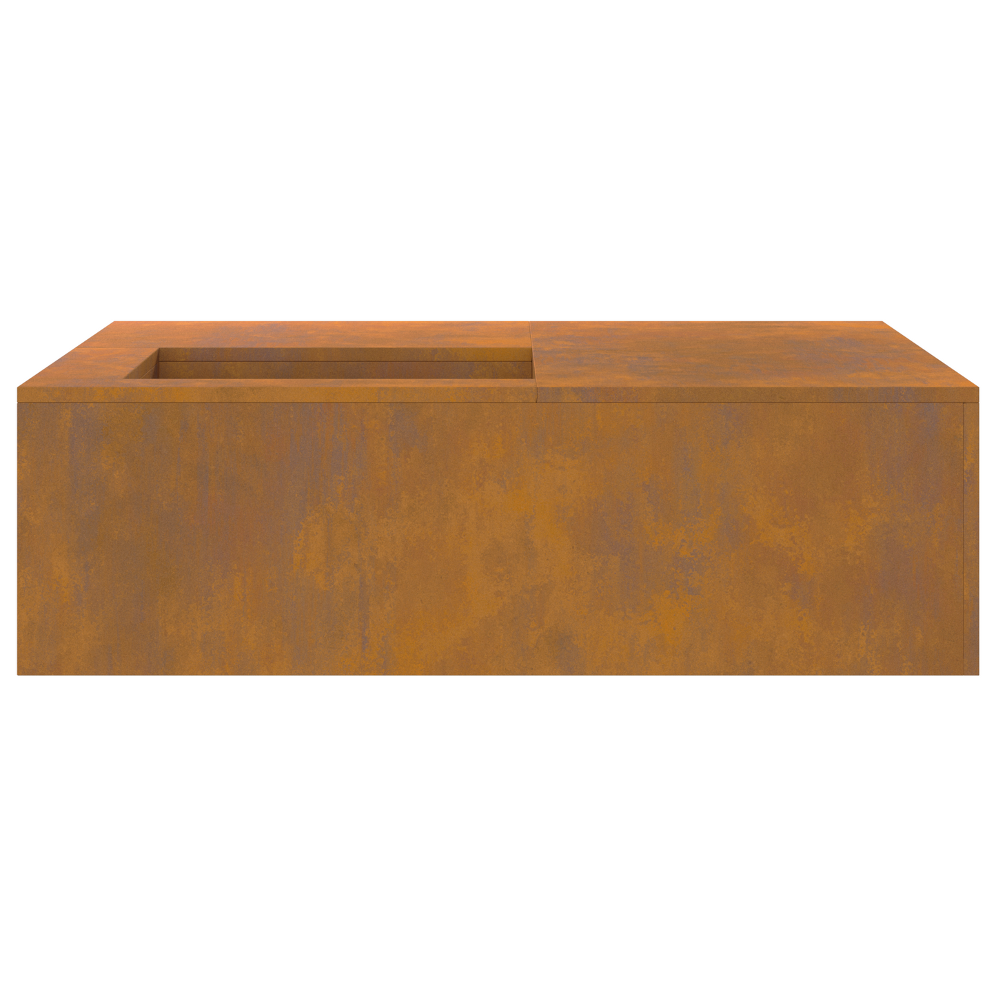Feuerstelle Mit Holzlager 100X100X30 Cm Wetterstahl