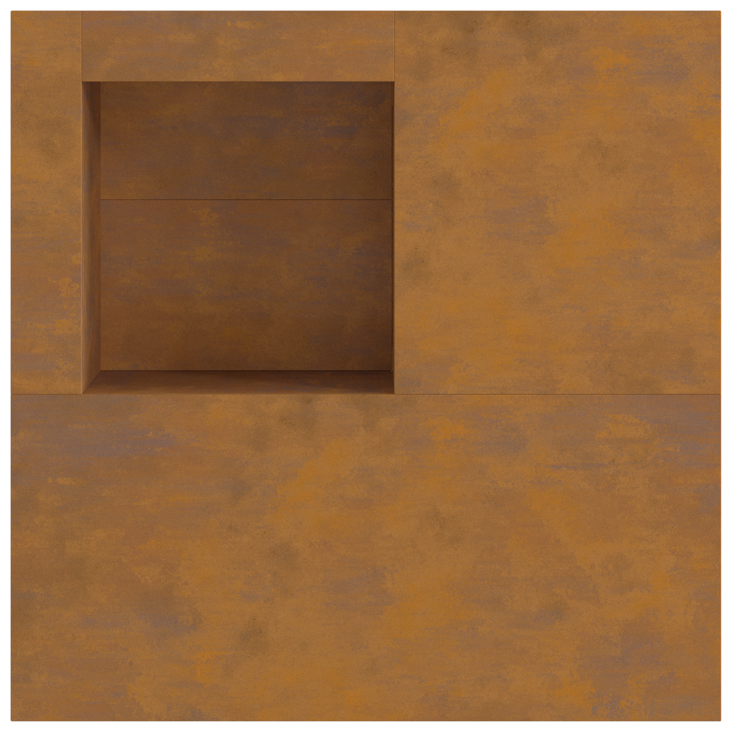 Feuerstelle Mit Holzlager 100X100X30 Cm Wetterstahl