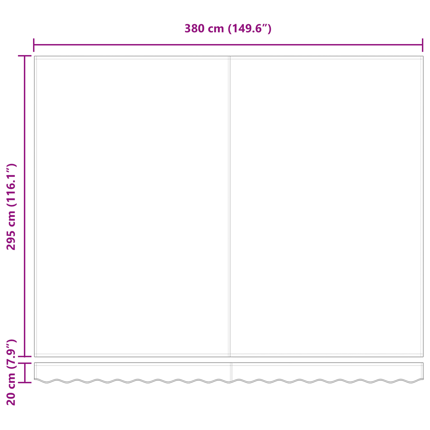 Automatische Einziehbare Markise 400X350 Cm Weiß