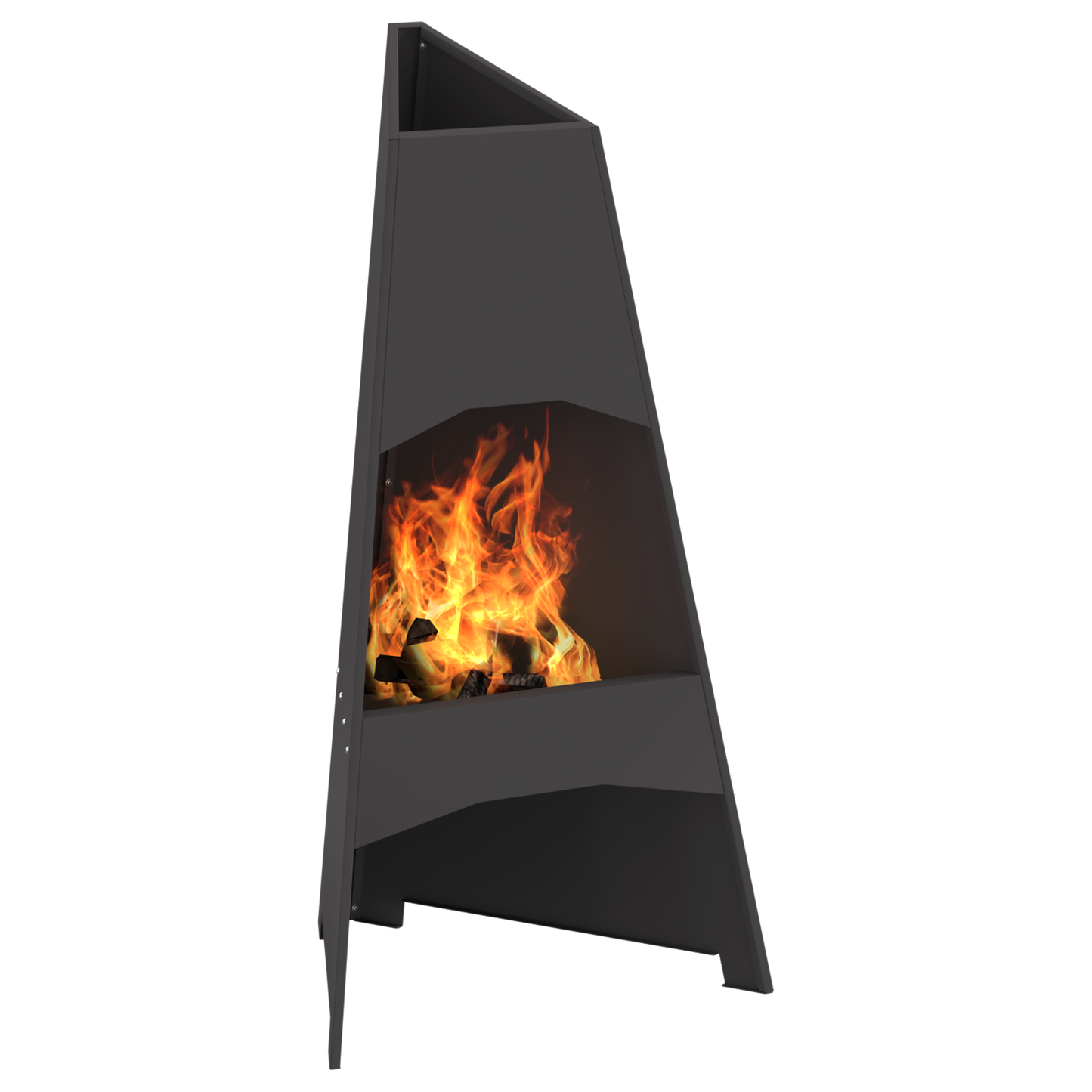 Feuerstelle Pyramid Schwarz 50X45X95 Cm Stahl