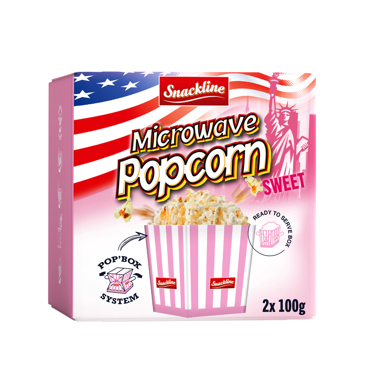 Snackline Microwellen Popcorn süß 200g - 2x100g