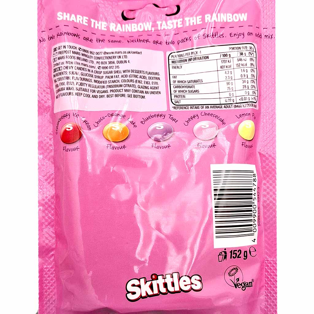 Skittles Desserts Kaubonbons 152g Kaudragees in knuspriger Zuckerhülle - Candyshop.ch