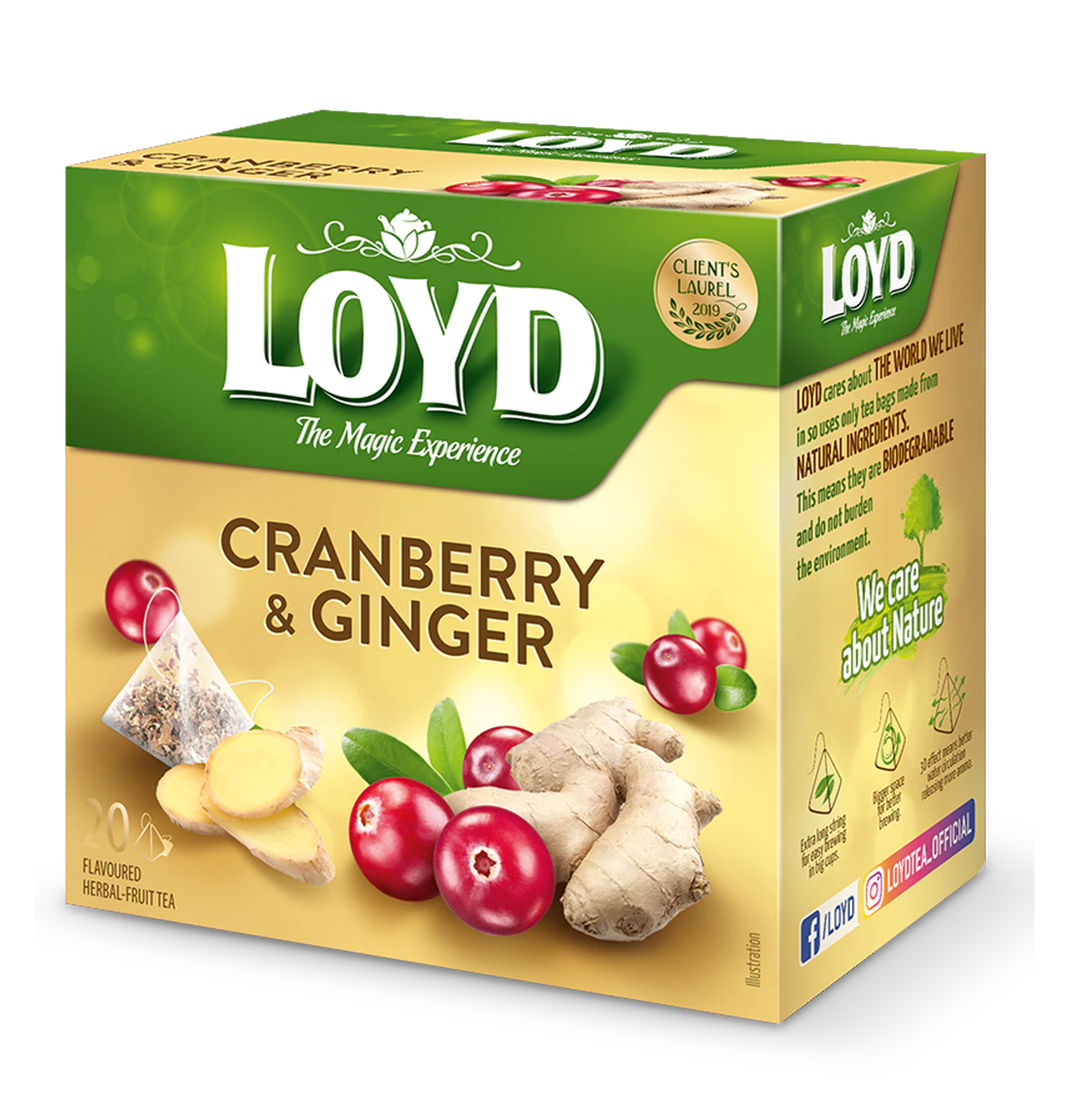 Loyd Tee Cranberry & Ingwer Pyramiden Beutel 20x2g