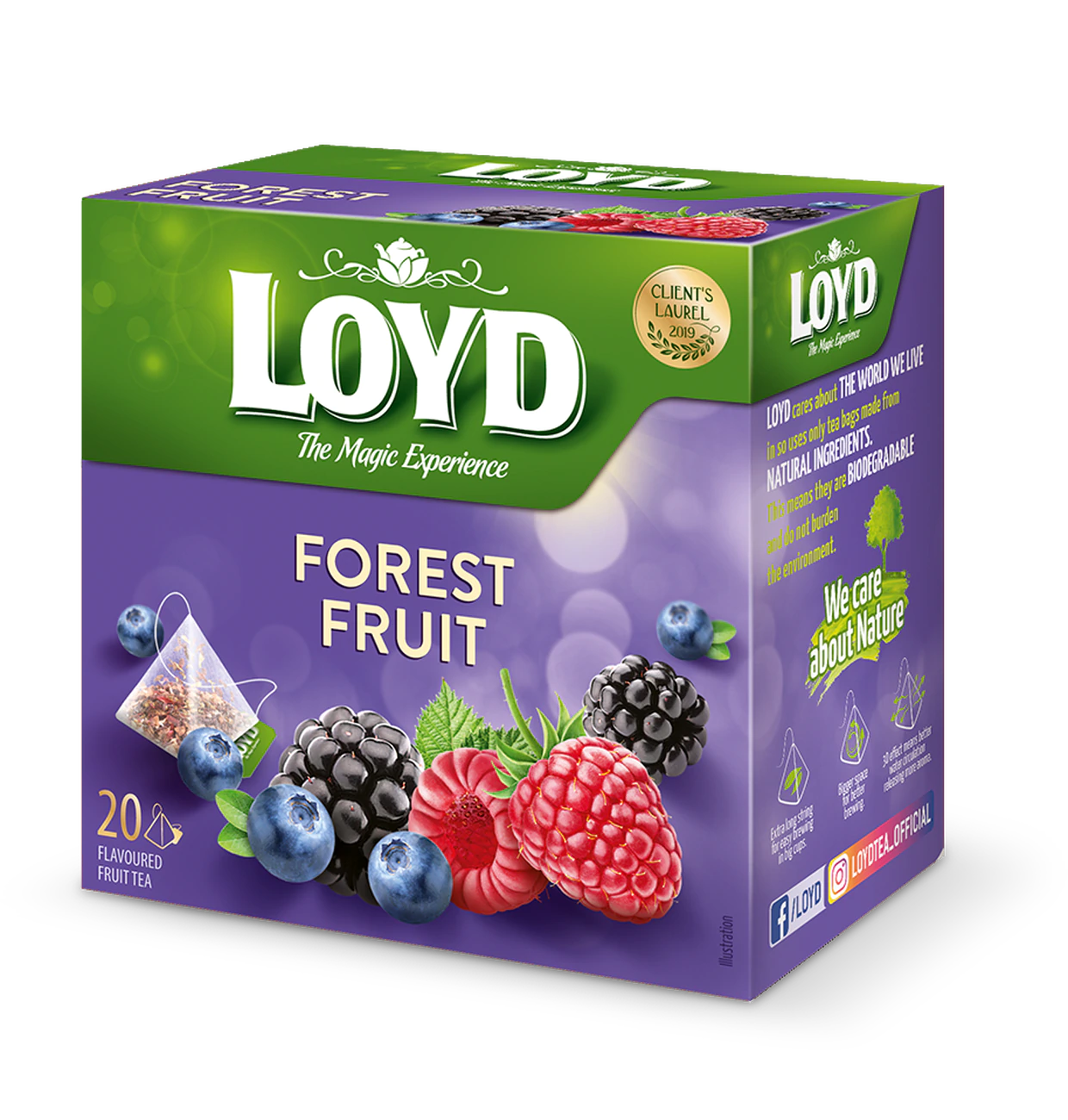Loyd Tee Waldfrüchte Pyramiden Beutel 20x2g Früchtetee Waldfrüchte