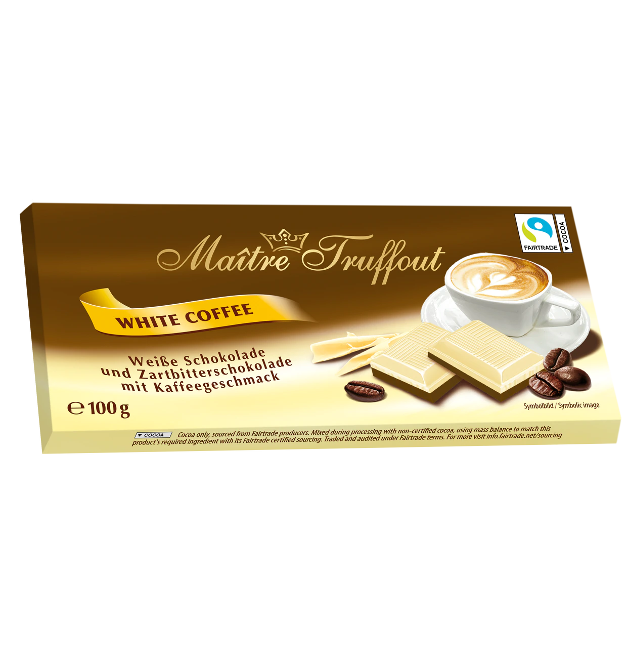 Maître Truffout Weisse Schokolade 100g mit Kaffeegeschmack