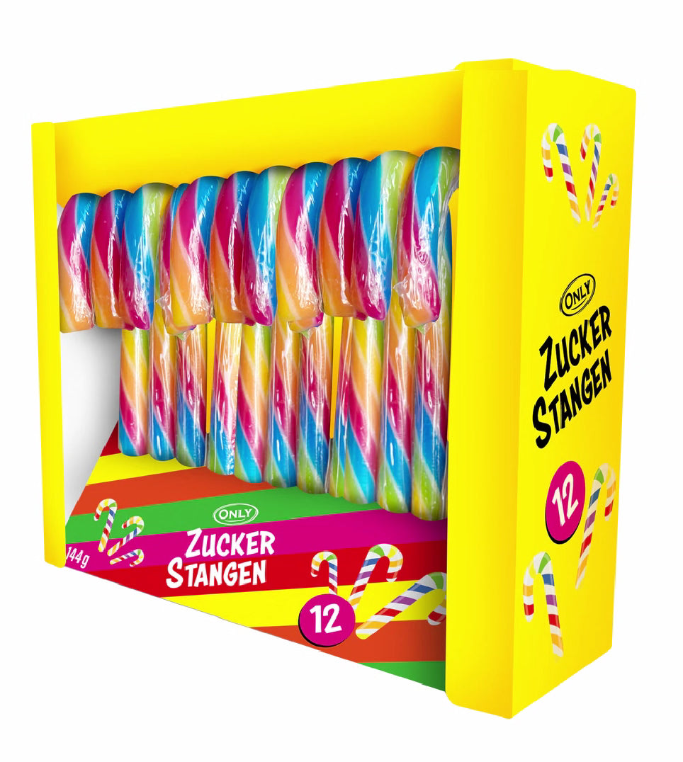 Only Candy Canes Zuckerstangen 12x12g Rainbow - Candyshop.ch