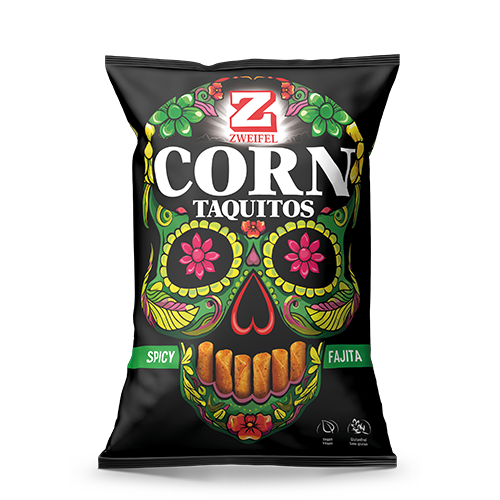 Zweifel Corn Taquitos Spicy Fajita Knusprig gerollte Corn Chips 125g