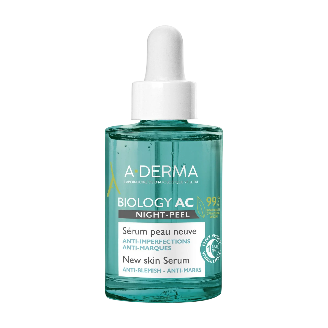 A-Derma A-Derma, Biology AC, Schälen, Nacht, Serum, Für das Gesicht, 30 ml Regular