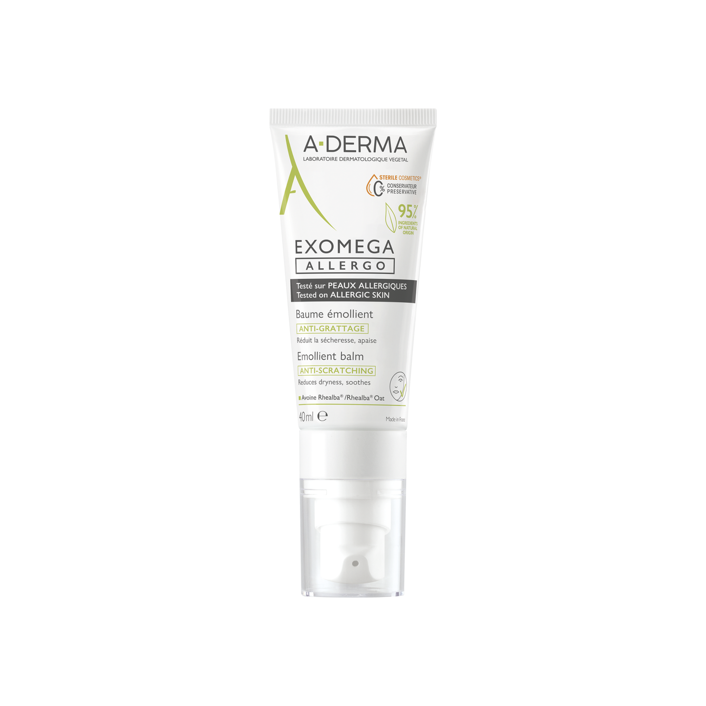 A-Derma A-Derma, Exomega Allegro, Emolliens, Balsam, Für das Gesicht, 40 ml Regular