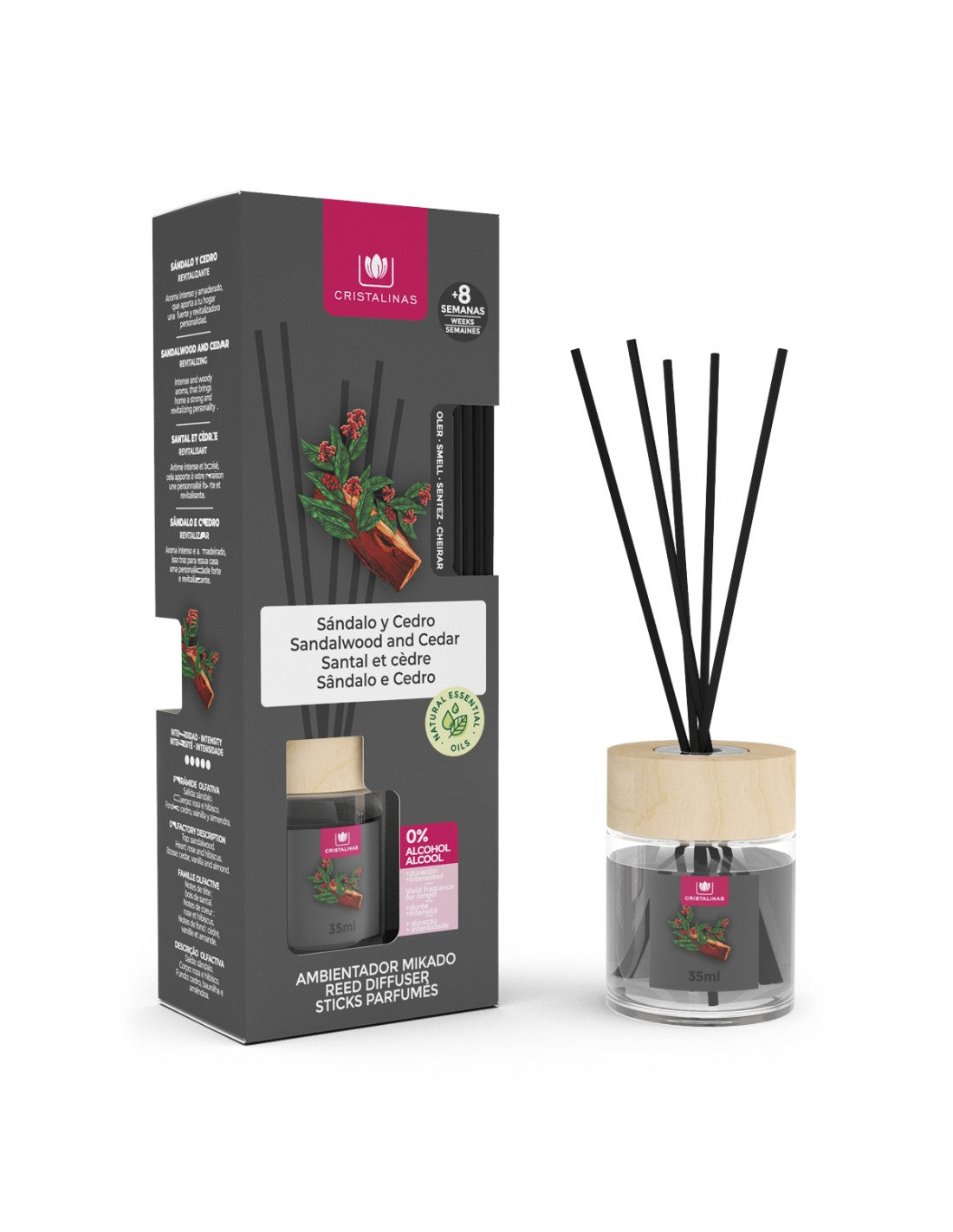 Cristalinas Mikado Ambientador 0 Sandalo-Cedro 35ml