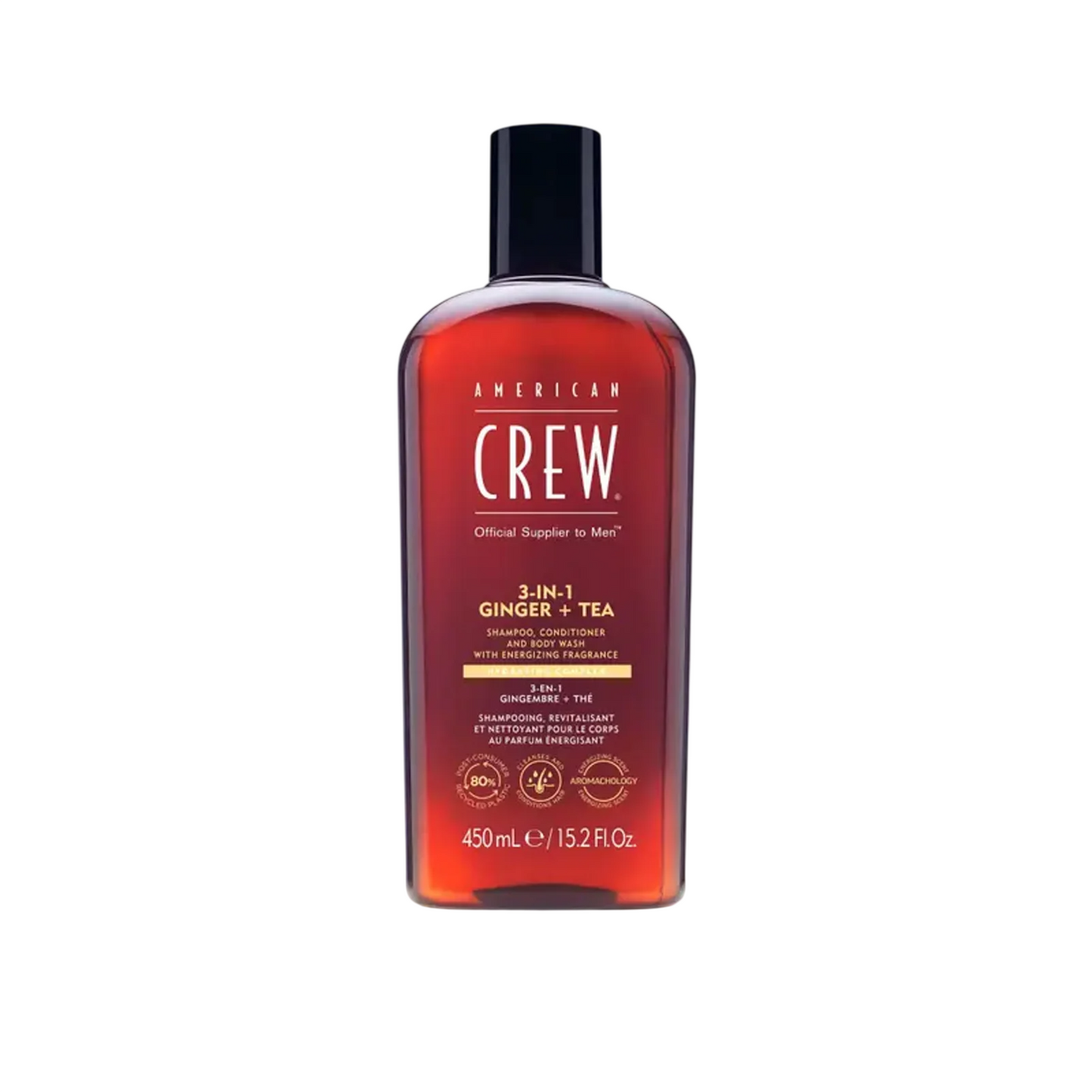 American Crew American Crew, 3-In-1 Tea Tree, Ingwer, Haarshampoo, Spülung & Duschgel 3-in-1, Reinigung, 450 ml Regular