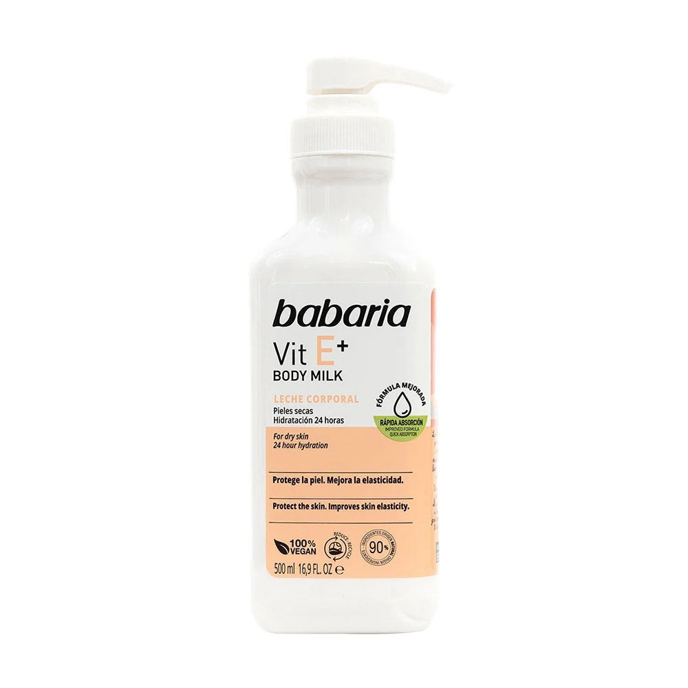 Babaria Babaria, Vitamin E, Erhöht die Elastizität, Körpermilch, Täglich, 500 ml Regular