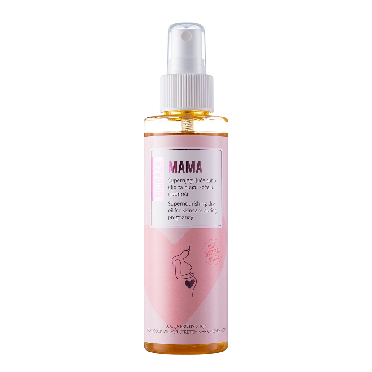 Biobaza Biobaza, Mama, Natürliche Inhaltsstoffe, Gegen Dehnungsstreifen, Täglich, Öl, Abdomen & Thighs, 150 ml Regular