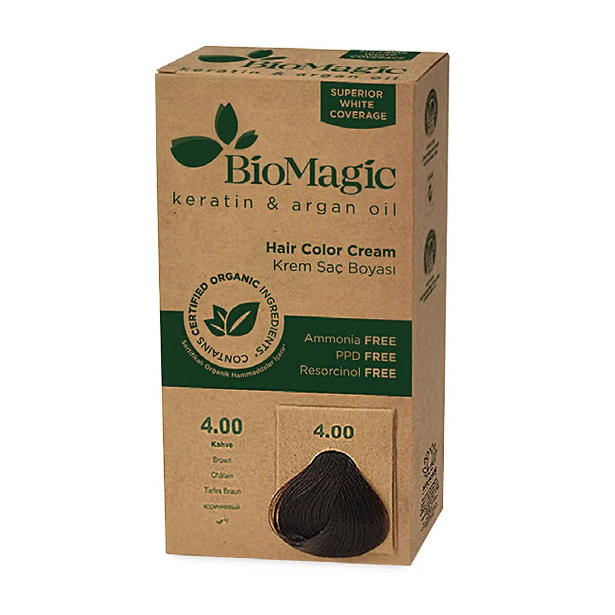 Biomagic Biomagic, Biomagic, Permanente Haarfarbe, 4/00 4 Medium Brown, 250 ml *Tester