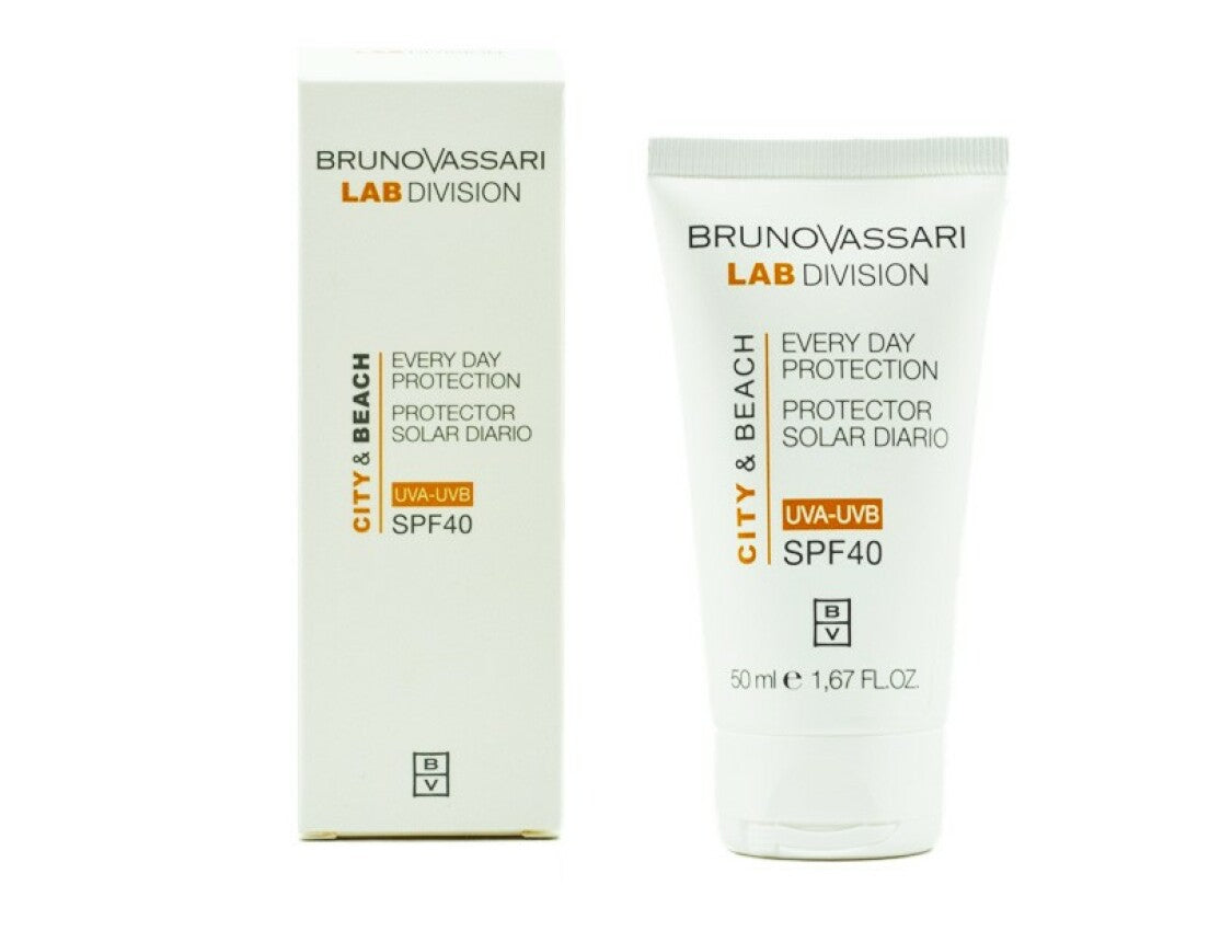 Bruno Vassari Bruno Vassari, City & Beach, Titandioxid, Hydratisierend, Morgen, Sahne, Für das Gesicht, SPF 40, 50 ml Regular