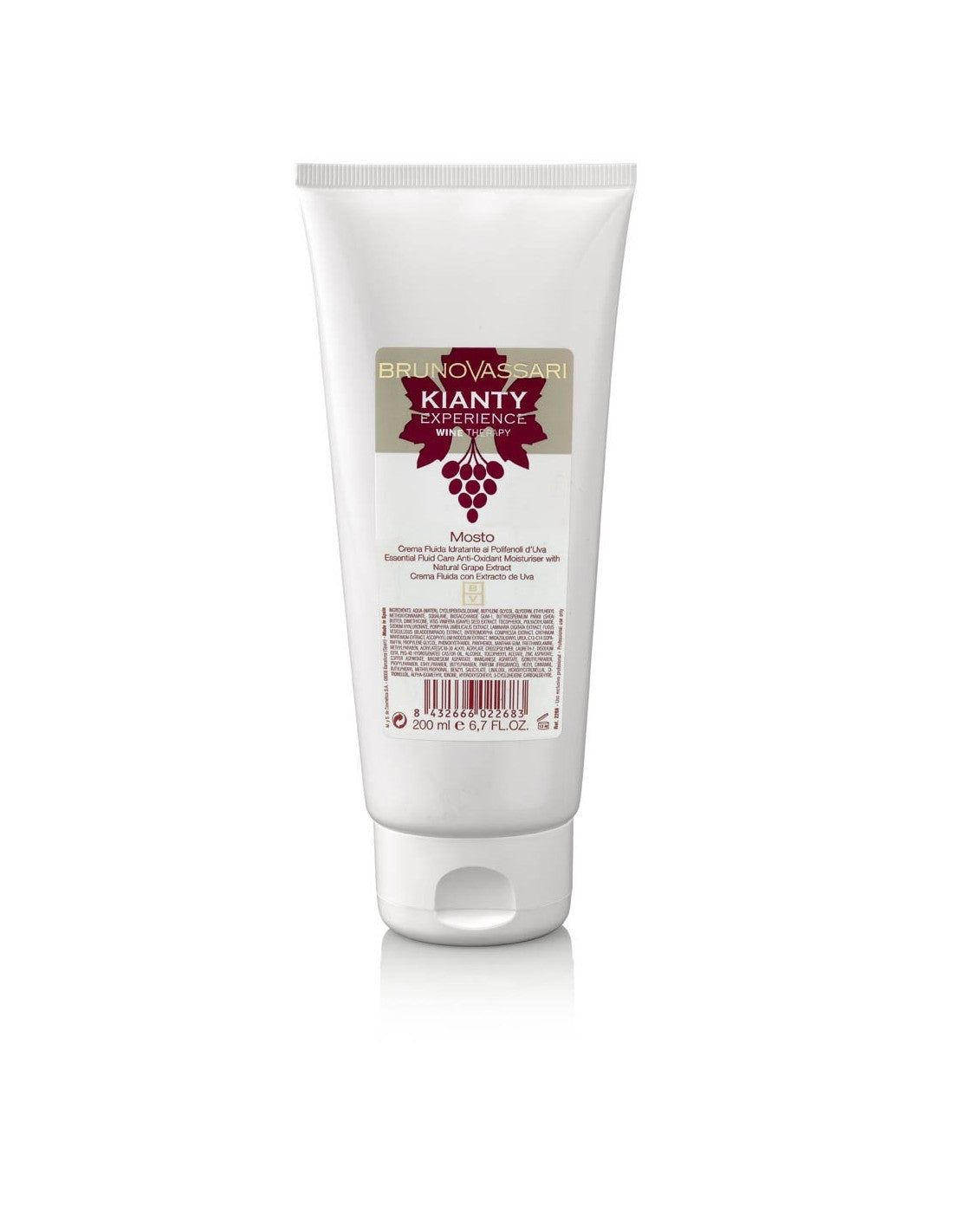Bruno Vassari Bruno Vassari, Kianty Experience, Traube, Revitalisierung, Sahne, Für das Gesicht, 200 ml Regular
