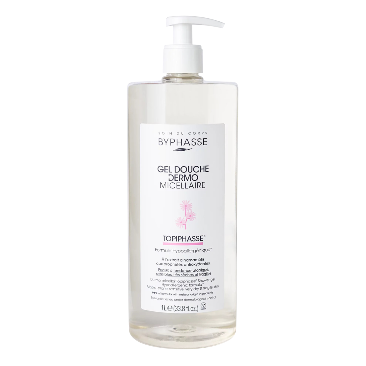 Byphasse Byphasse, Dermo Micelar Topiphasse, Hypoallergen, Duschgel, Für empfindliche Haut, 1000 ml *Tester