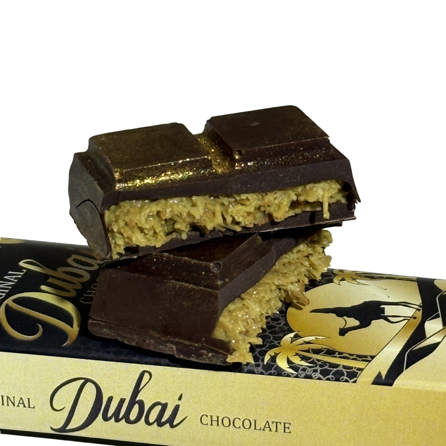 Original Dubai Schokolade (24k Goldstaub) 54,5% feinste Callebaut Zartbitterschokolade MHD 05/2025 - Candyshop.ch
