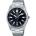 CASIO COLLECTION & VINTAGE DATE - BLACK Herren Quarzuhr mit Datum aus Edelstahl mit SS Bracelet – Seitenansicht