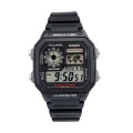 CASIO COLLECTION & VINTAGE DIVER - WORLD TIME ILLUMINATOR 5 ALARMS - FUTURE CLASSIC COLLECTION - BLACK AE-1200WH-1AVEF Dual Time Armbanduhr 42 mm Schwarz ansicht-3