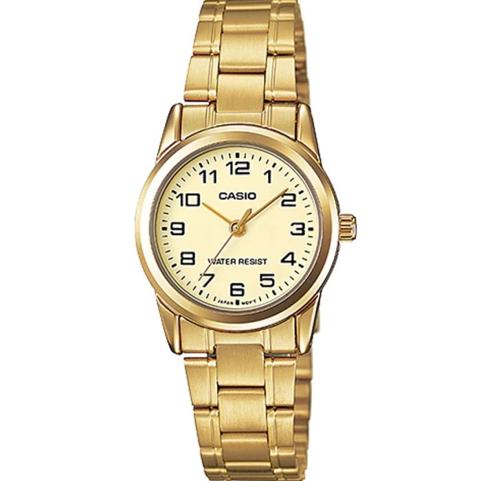 CASIO COLLECTION & VINTAGE Damen Quarzuhr aus Edelstahl mit SS Bracelet 25 mm LTP-V001G-9BUDF – Seitenansicht