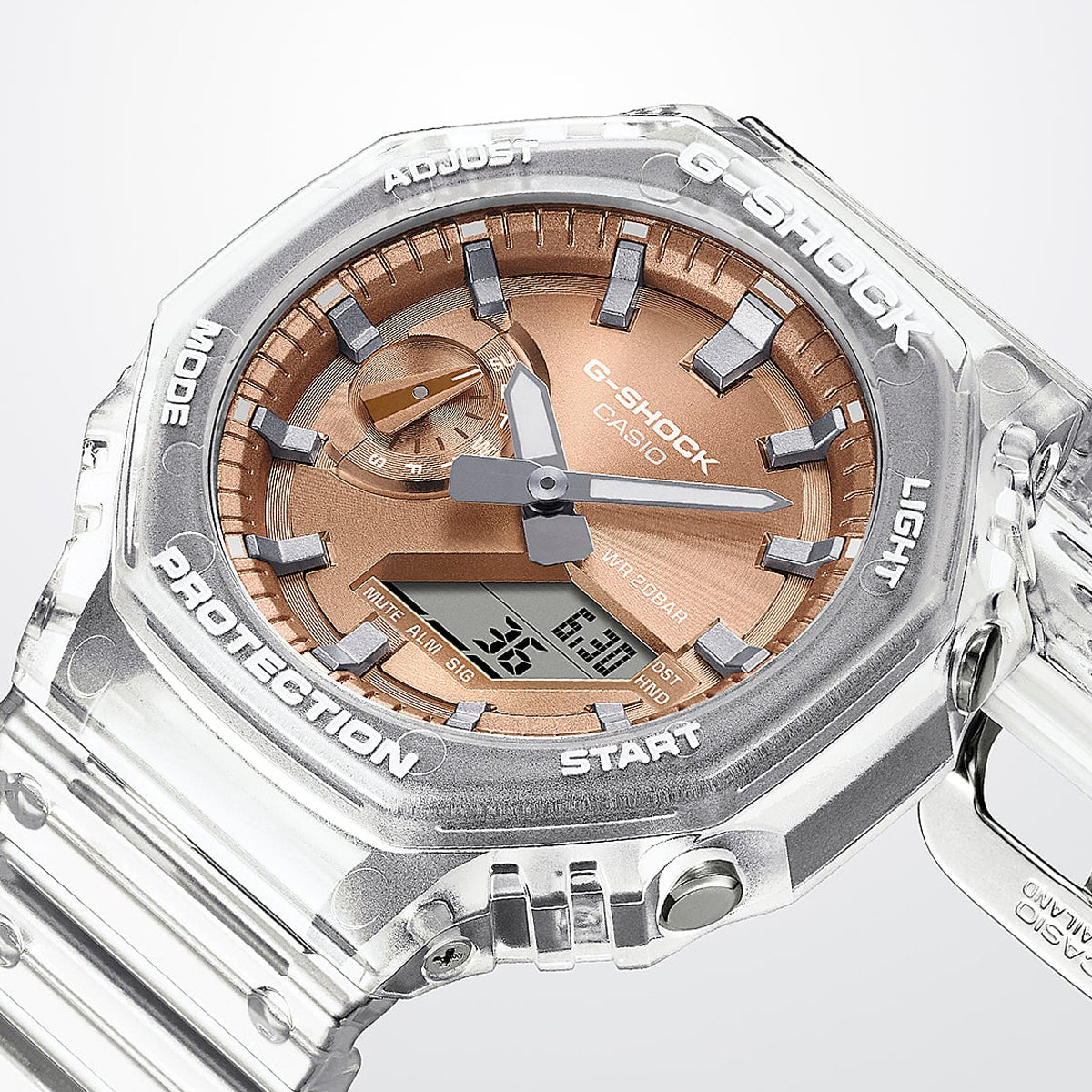 CASIO G-SHOCK BRIGHT METALLIC - ROSE GOLD GA-2100BM-7A5ER Multifunction Armbanduhr 45.5 mm Gold ansicht-3