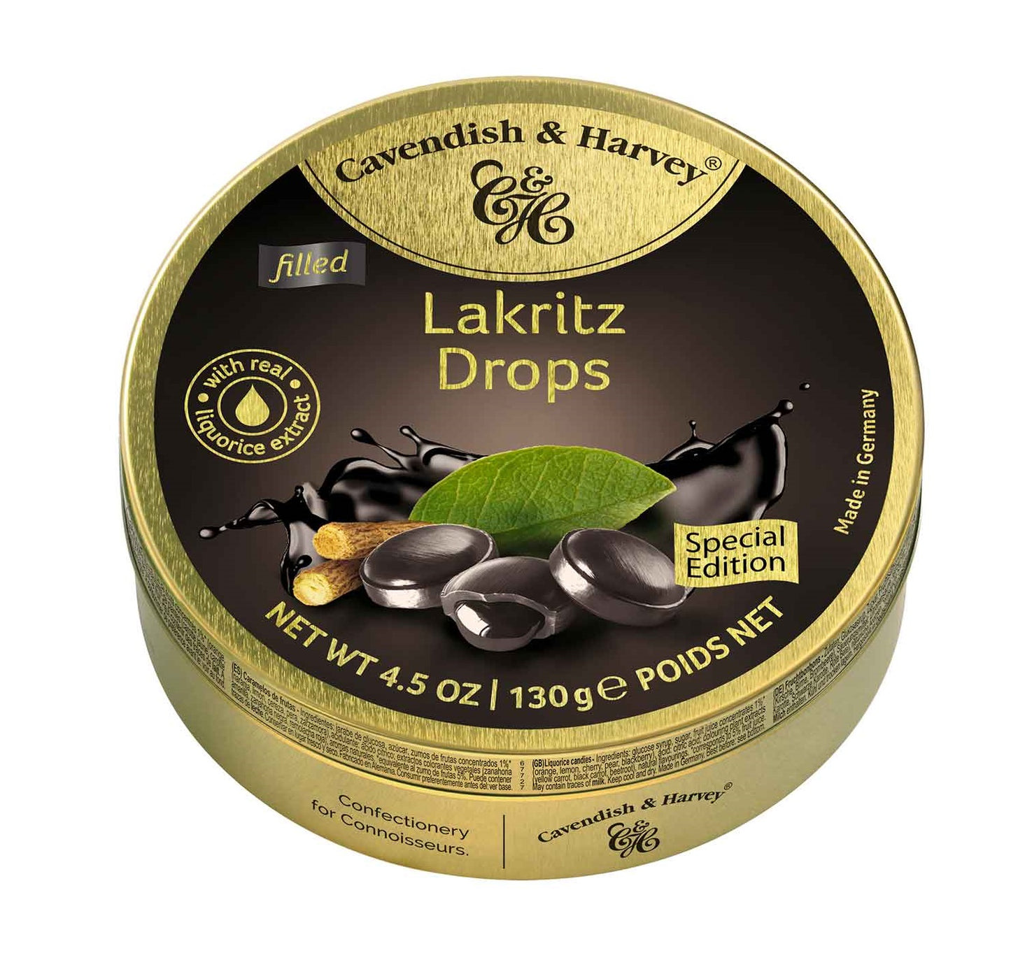 Cavendish & Harvey Filled Lakritz Drops 130g
