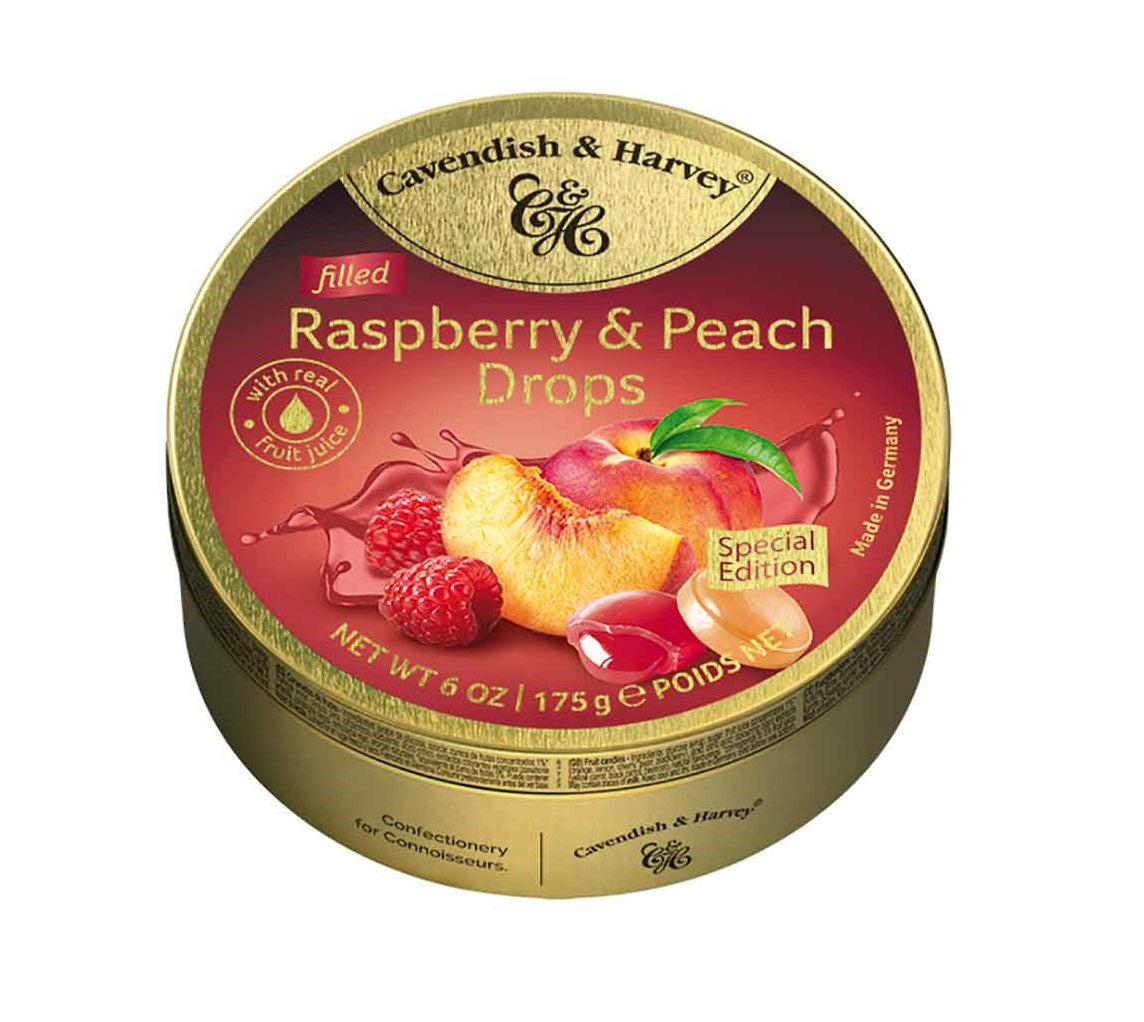 Cavendish & Harvey Filled Raspberry & Peach Drops 175g