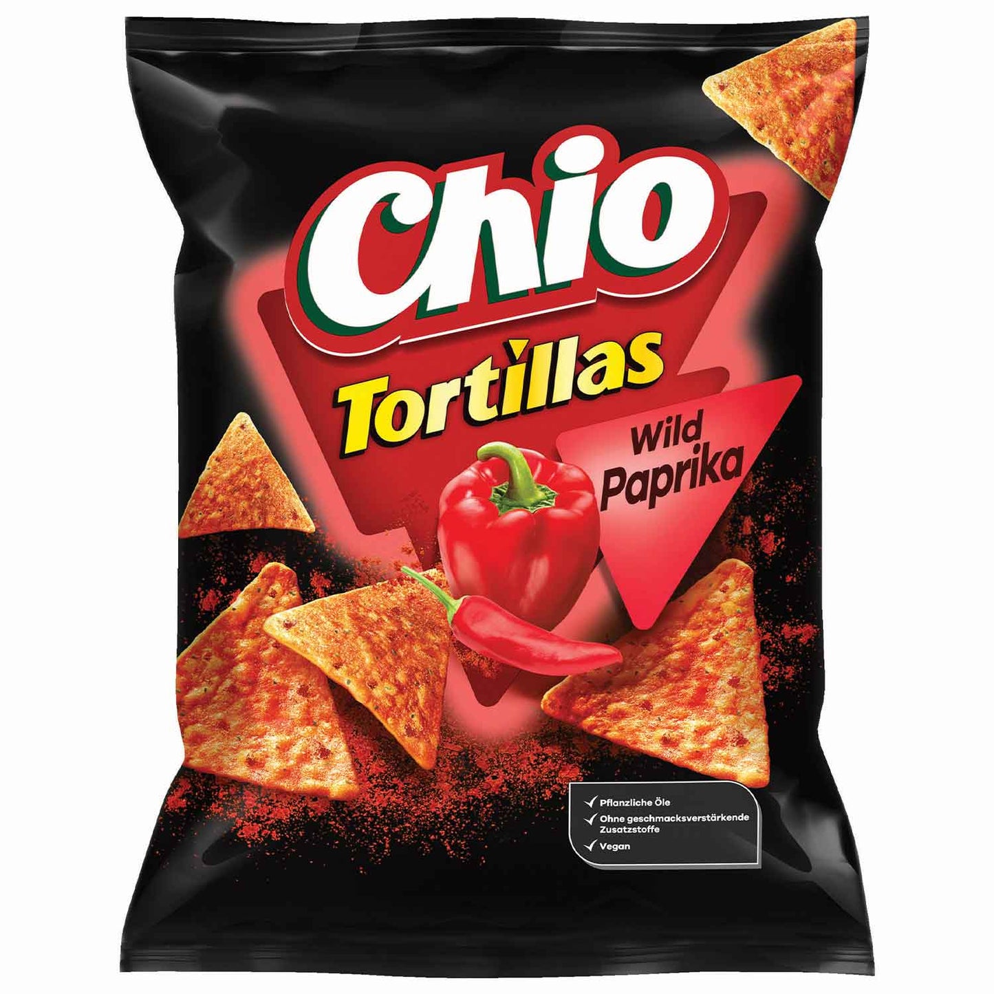 Chio Tortillas Wild Paprika 110g Mais-Snack mit Paprika-Geschmack