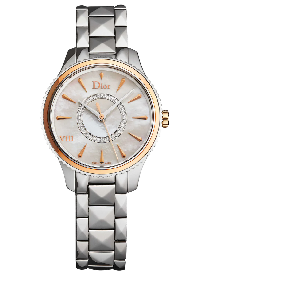 Christian Dior Christian Dior, Dior VIII Montaigne, Quarzuhr aus Basismetall, Mother-Of-Pearl, Silber, CD1521I0M001, Für Frau