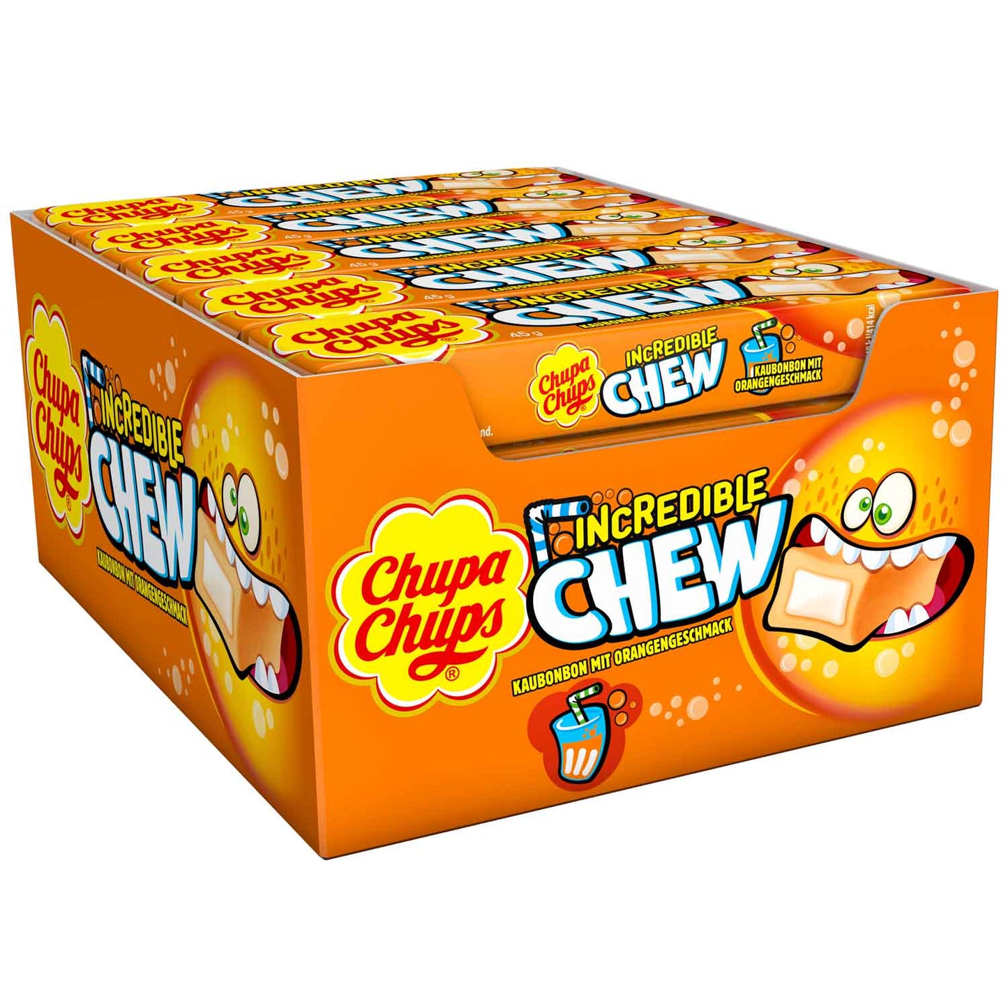 Chupa Chups Incredible Chew Orange 10er Kaubonbons mit Orangengeschmack