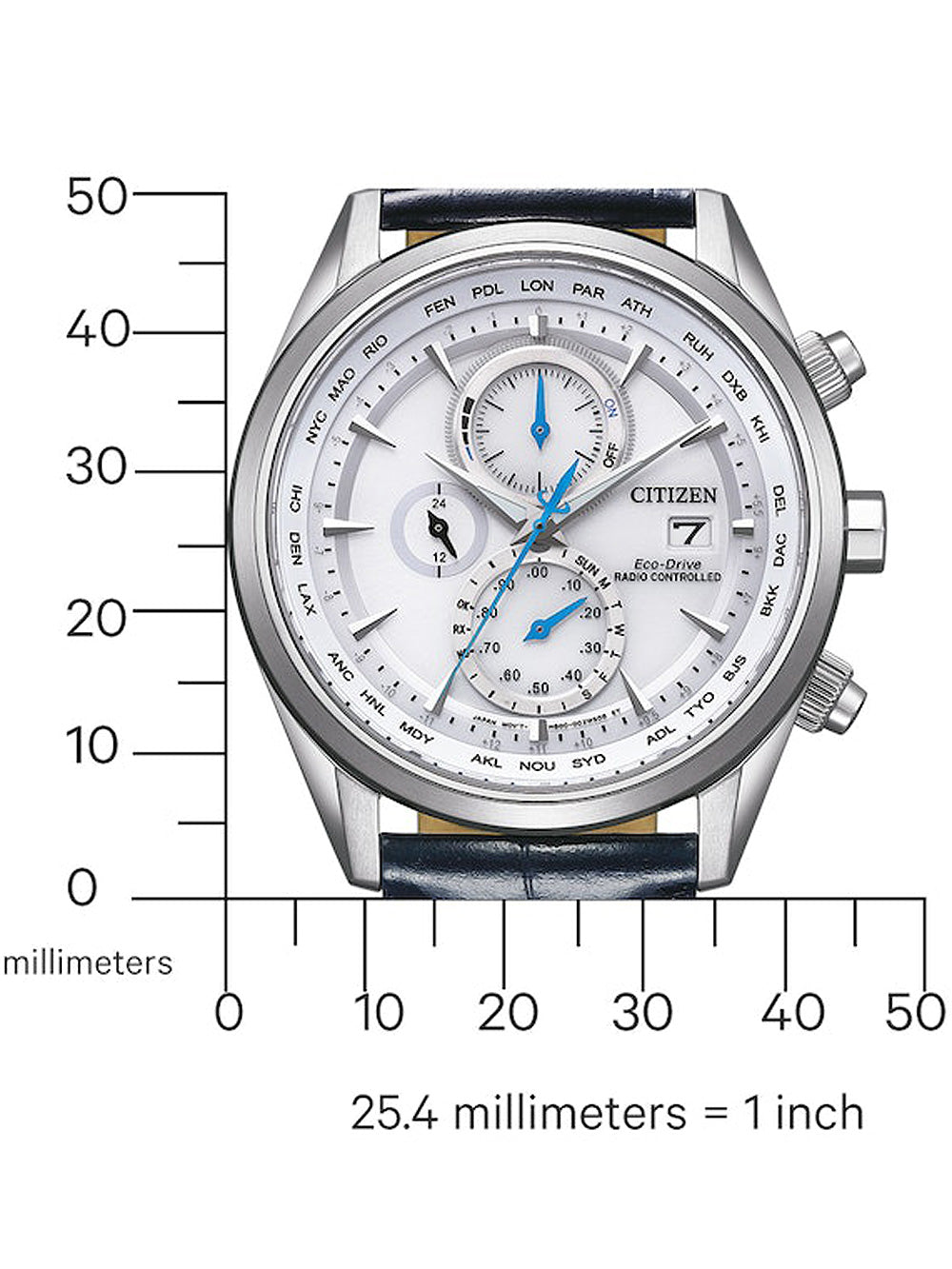 CITIZEN Herren Chronograph Armbanduhr aus Kunststoff 46 mm AT8260-18A – Seitenansicht