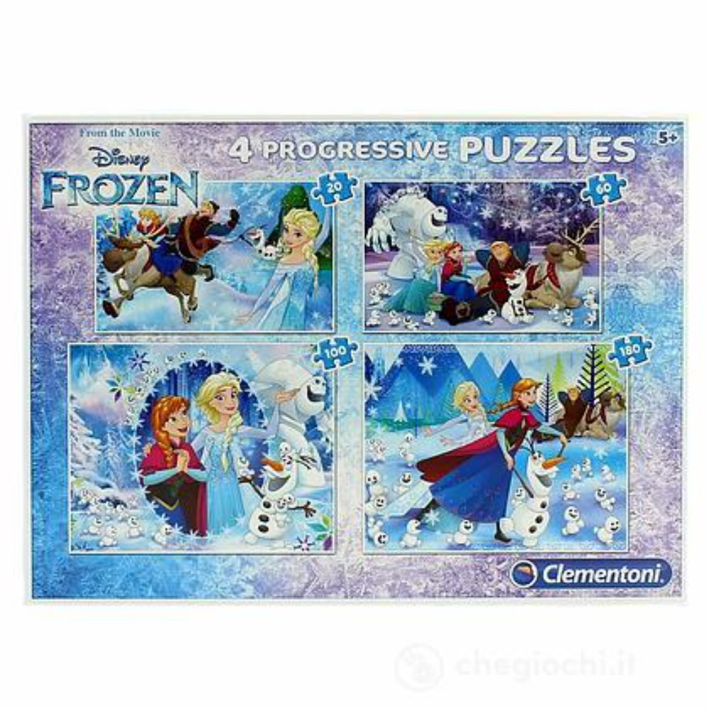 Clementoni Setzen, Clementoni, Frozen, 4-in-1, Puzzle, 7723, Für Mädchen, 20 x 60 x 100 x 180 stk Regular