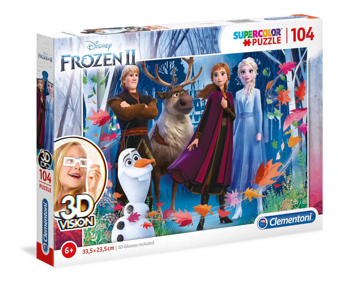 Clementoni Clementoni SuperColor Die Eiskönigin II 3D Vision Puzzle 104 Teile ab 6 Jahren Spielzeug / Kreatives Spielzeu